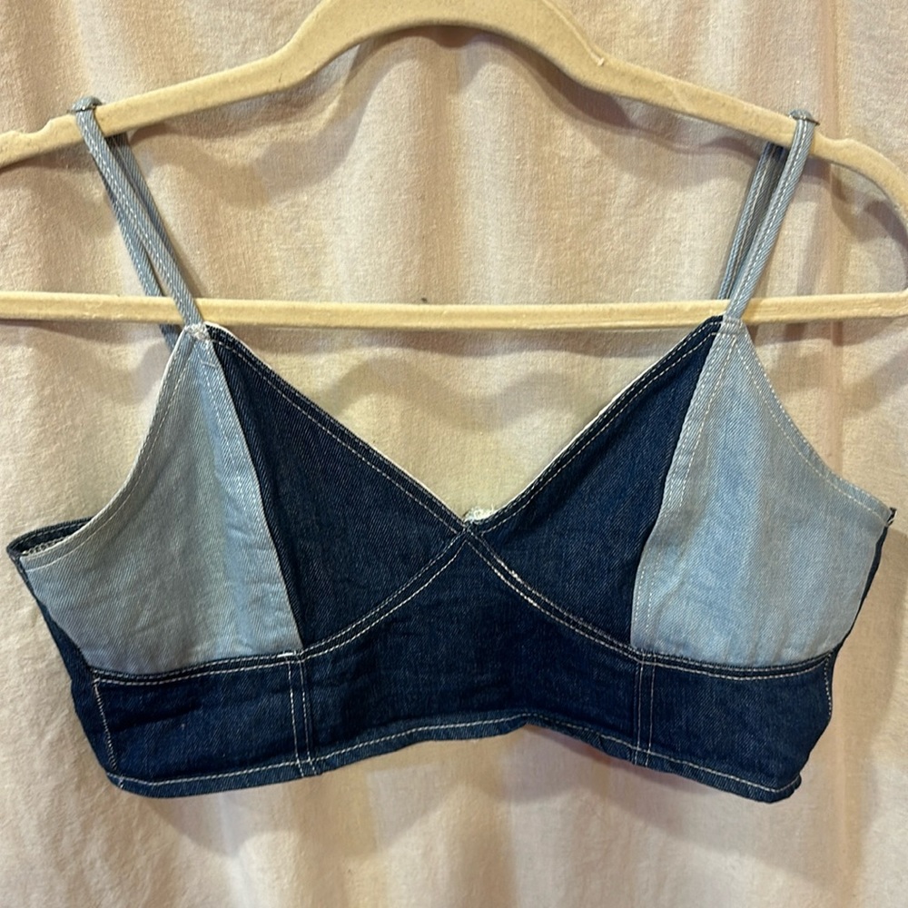 ⚜️ EUC sexy lil denim WILD JUNKIE cropped tank sz L